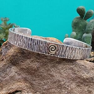 Carolyn Pollack Relios "MLP"925 Sterling 14k Gold Accent 6.75" Cuff Bracelet 24g